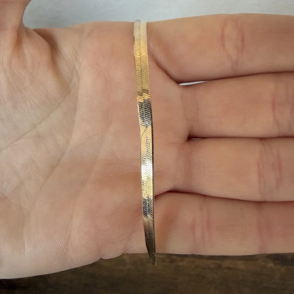 Italy 925 Milor Sterling Silver Herringbone Bracelet 7.5